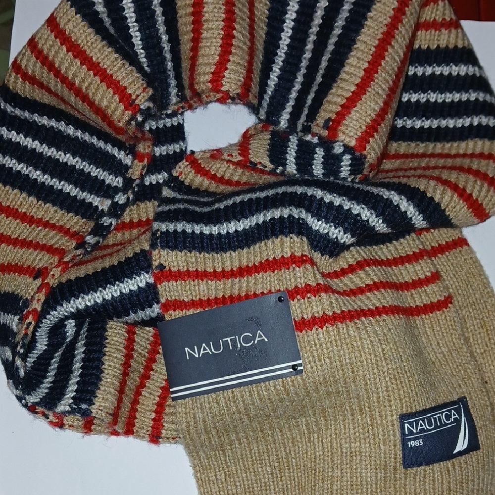 Nautica Multicolor Striped Knit Scarf